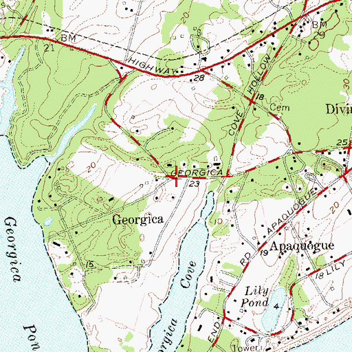 Topographic Map of Georgica, NY