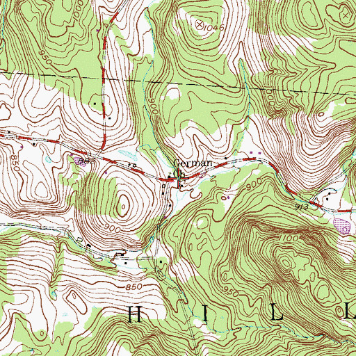 Topographic Map of German Church, NY