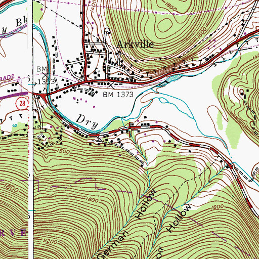 Topographic Map of German Hollow, NY