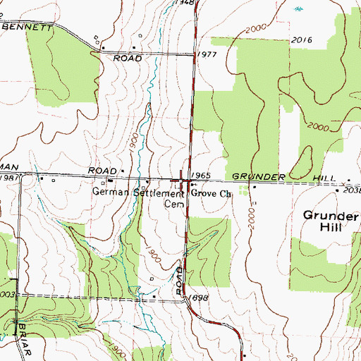 Topographic Map of German Settlement Cemetery, NY
