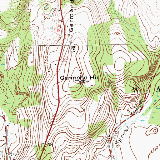 Topographic Map of Germond Hill, NY