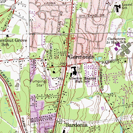 Topographic Map of Germonds, NY