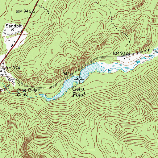 Topographic Map of Gero Pond, NY