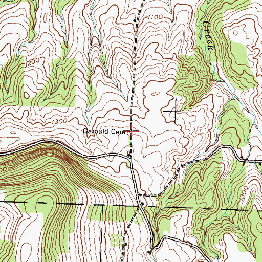 Topographic Map of Gerould Cemetery, NY