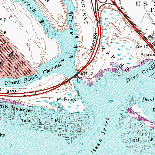 Topographic Map of Gerritsen Inlet, NY