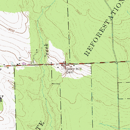 Topographic Map of Gerry Hill Cemetery, NY