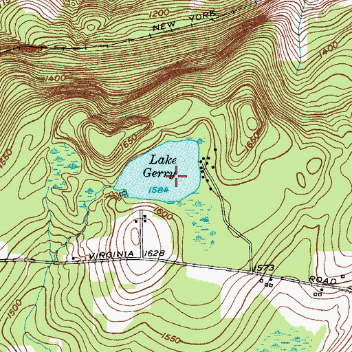 Topographic Map of Lake Gerry, NY