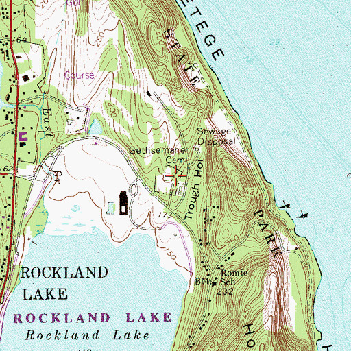 Topographic Map of Gethsemane Cemetery, NY