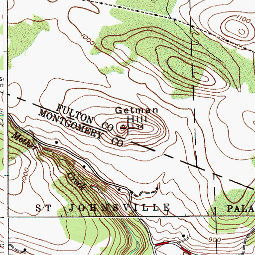 Topographic Map of Getman Hill, NY