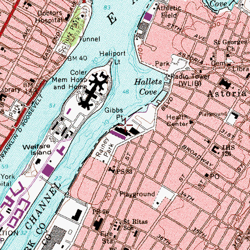 Topographic Map of Gibbs Point, NY