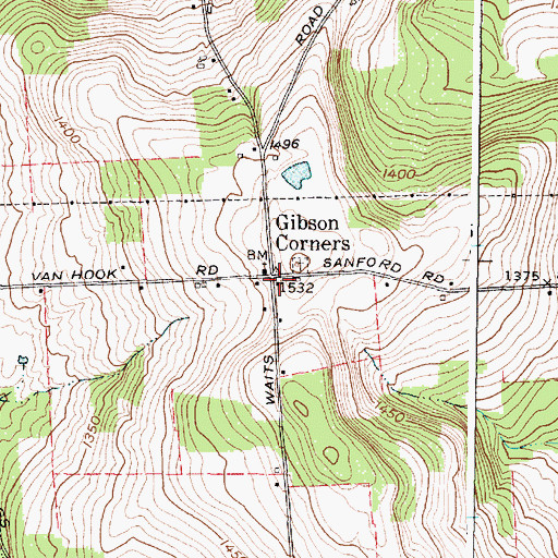 Topographic Map of Gibson Corners, NY