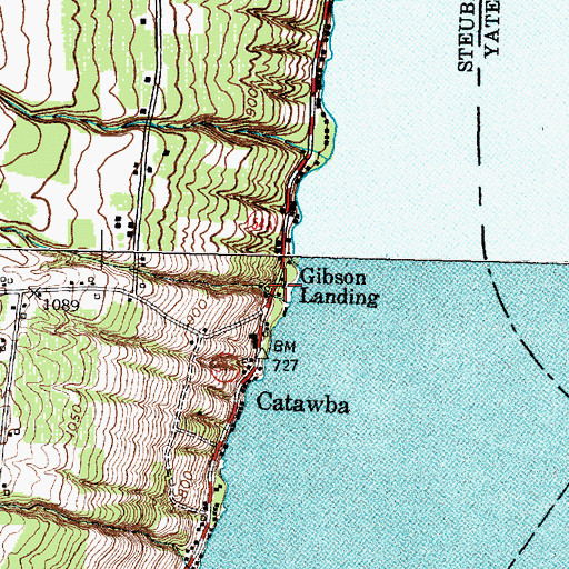 Topographic Map of Gibson Landing, NY