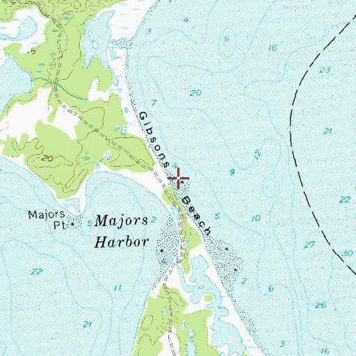 Topographic Map of Gibsons Beach, NY