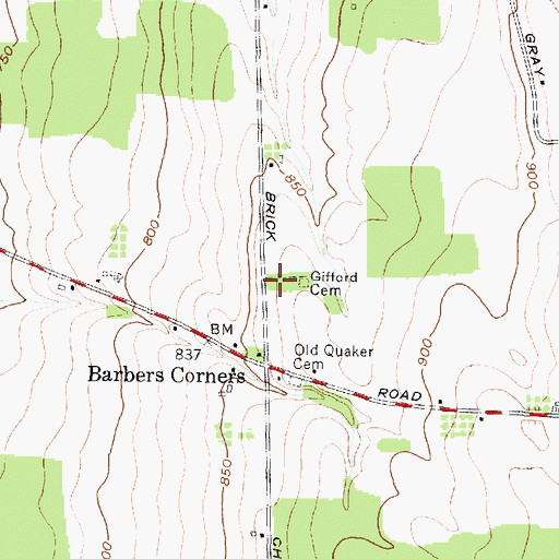 Topographic Map of Gifford Cemetery, NY