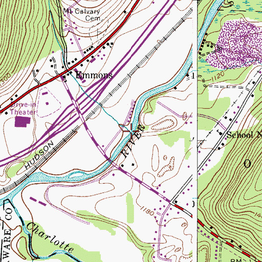 Topographic Map of Gifford Creek, NY