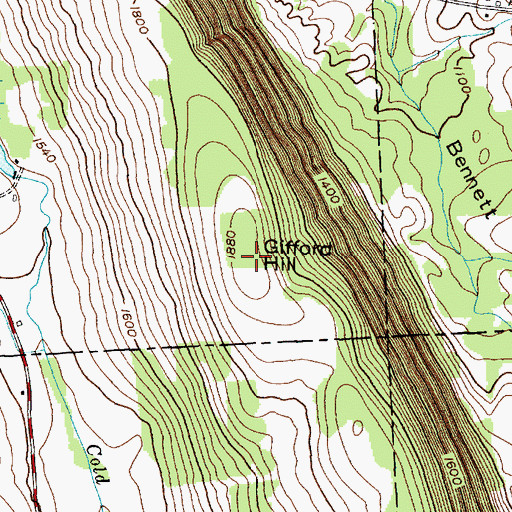 Topographic Map of Gifford Hill, NY