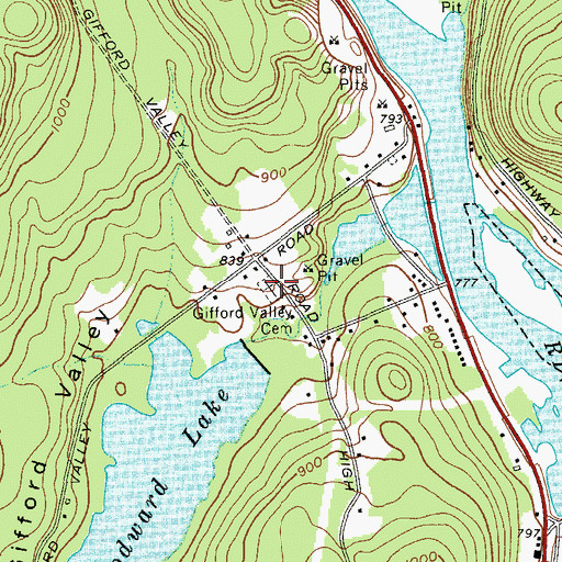 Topographic Map of Gifford Valley Cemetery, NY