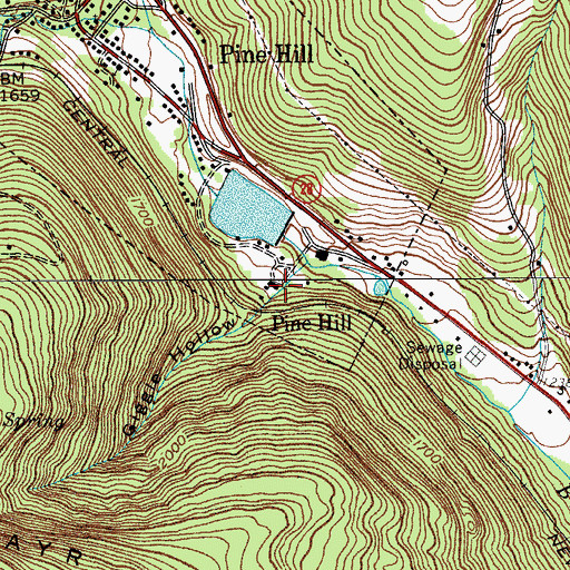 Topographic Map of Giggle Hollow, NY
