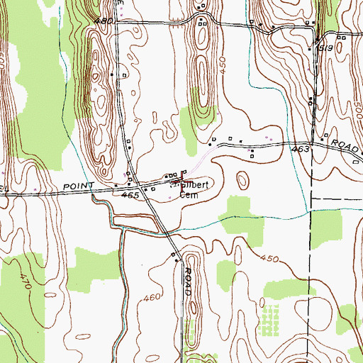 Topographic Map of Gilbert Cemetery, NY