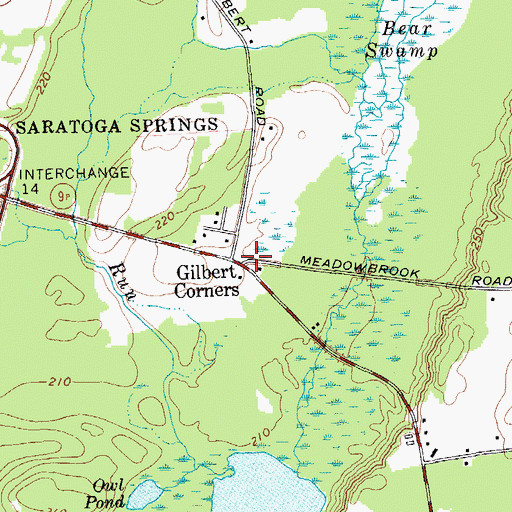 Topographic Map of Gilbert Corners, NY