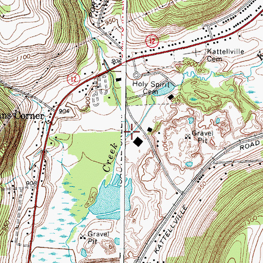 Topographic Map of Gilbert Creek, NY
