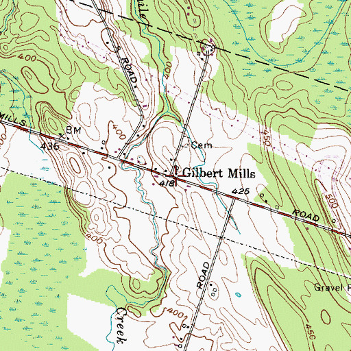 Topographic Map of Gilbert Mills, NY