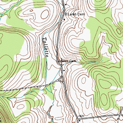 Topographic Map of Giles Cemetery, NY