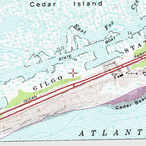Topographic Map of Gilgo State Park, NY