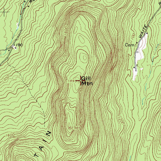 Topographic Map of Gill Mountain, NY