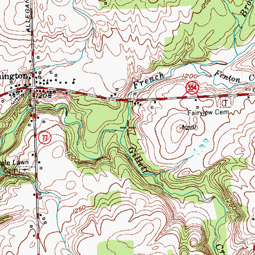 Topographic Map of Gillett Creek, NY