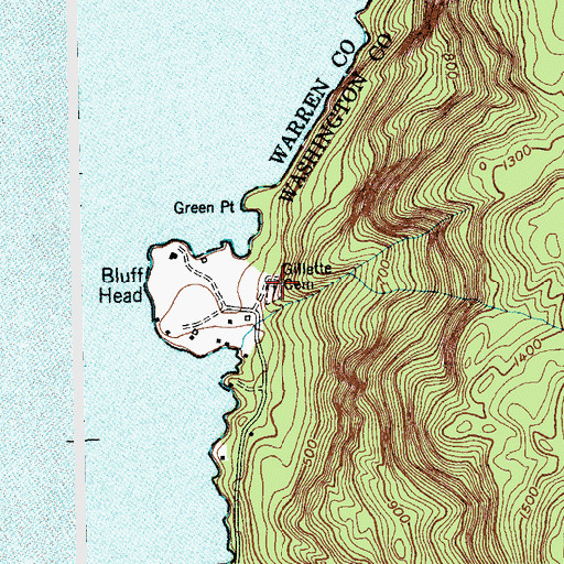 Topographic Map of Gillette Cemetery, NY