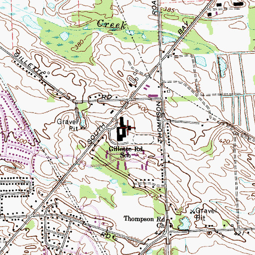 Topographic Map of Gillette Road Middle School, NY