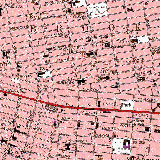 Topographic Map of Brooklyn Adult Training Center, NY