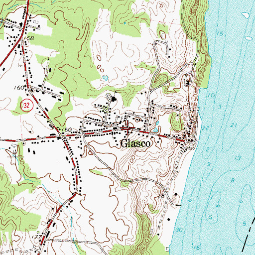 Topographic Map of Glasco, NY