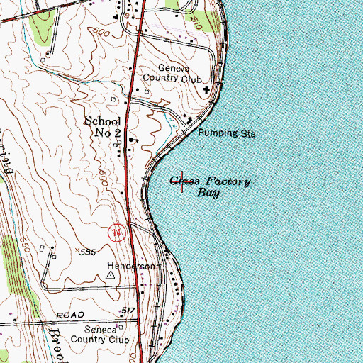 Topographic Map of Glass Factory Bay, NY