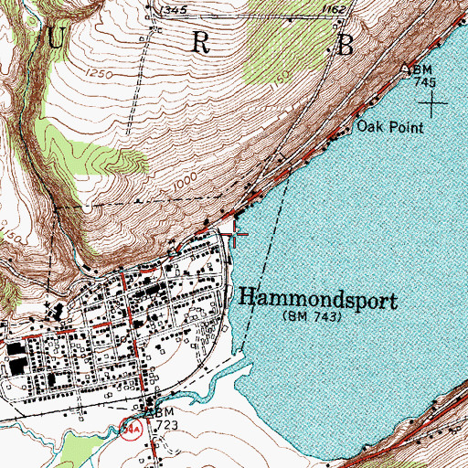 Topographic Map of Glen Brook, NY