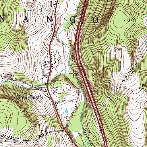 Topographic Map of Glen Castle Creek, NY