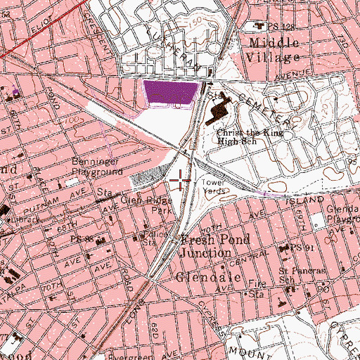 Topographic Map of Joseph F Mafera Park, NY