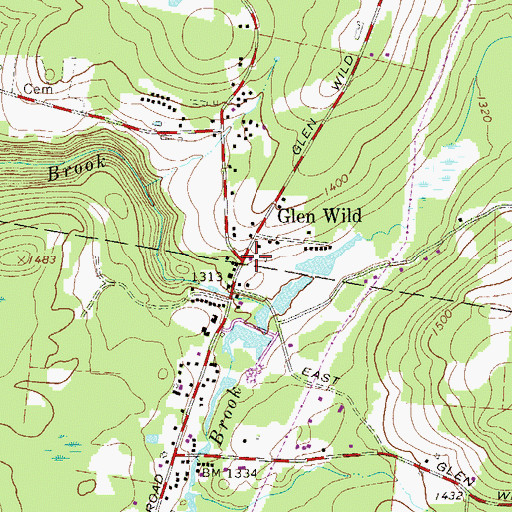 Topographic Map of Glen Wild, NY