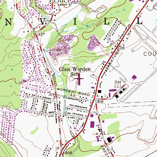Topographic Map of Glen Worden Elementary School, NY