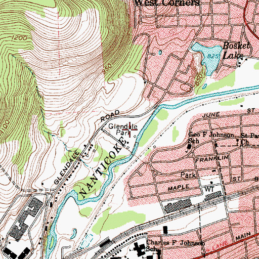 Topographic Map of Glendale Park, NY