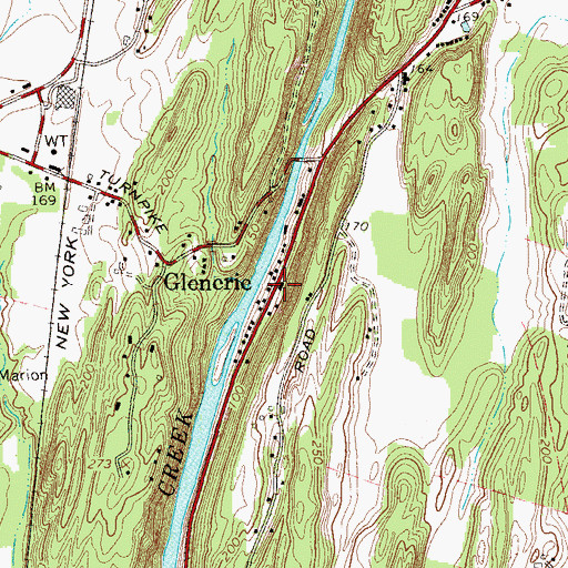 Topographic Map of Glenerie, NY