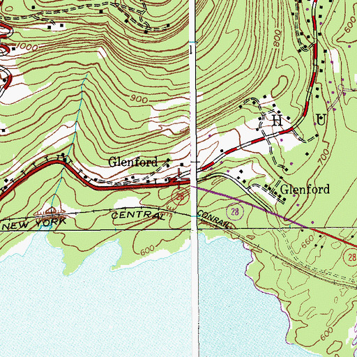 Topographic Map of Glenford, NY