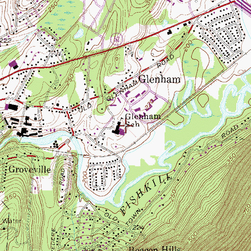 Topographic Map of Glenham Elementary School, NY