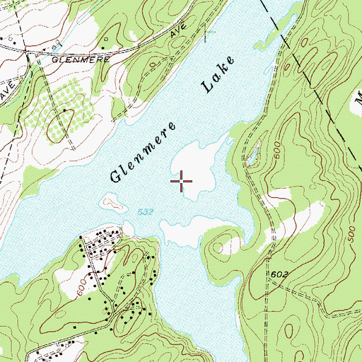 Topographic Map of Glenmere Lake, NY