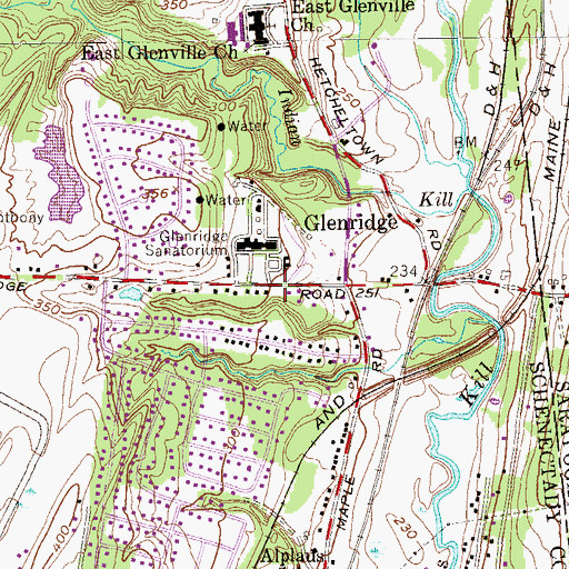 Topographic Map of Glenridge, NY