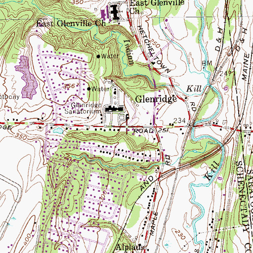 Topographic Map of Glenridge, NY