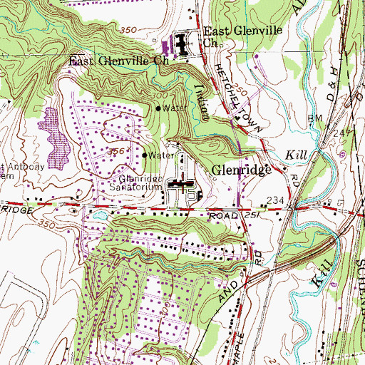 Topographic Map of Glenridge Sanatorium, NY