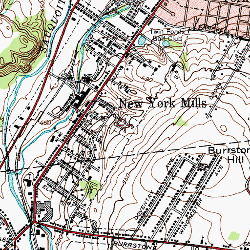 Topographic Map of Glenside Cemetery, NY