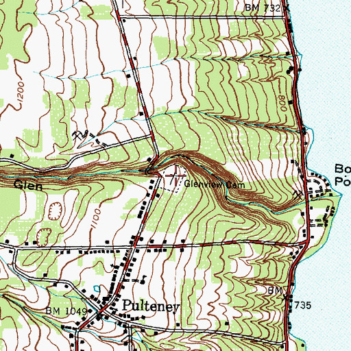 Topographic Map of Glenview Cemetery, NY